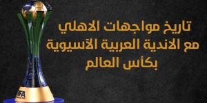 تاريخ مواجهات الأهلي مع الأندية العربية الآسيوية بكأس العالم (انفوجراف) - بوابة نيوز مصر